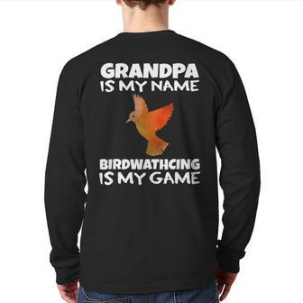 Bird Watching Grandpa Birding Birdwatcher Cute T Back Print Long Sleeve T-shirt | Mazezy