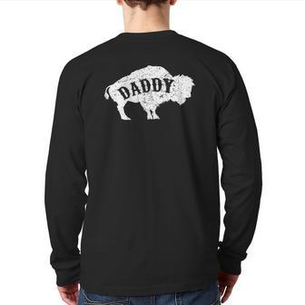 Bison Buffalos Daddy For Dad Men Back Print Long Sleeve T-shirt | Mazezy