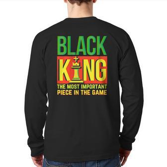 Black Dad Father's Day Juneteenth Black King Most Important Back Print Long Sleeve T-shirt | Mazezy UK