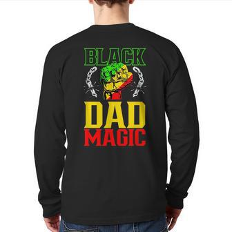 Black Dad Magic Africa 1865 American Junenth Father Daddy Back Print Long Sleeve T-shirt | Mazezy