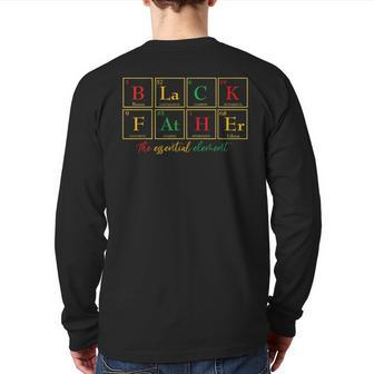 Black Father Essential Element Father's Day Junenth Dad Back Print Long Sleeve T-shirt | Mazezy