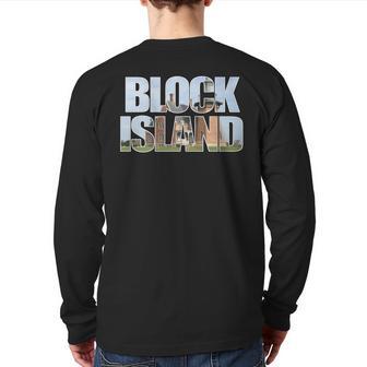 Block Island Lighthouse Souvenir Rhode Island Beach Keepsake Back Print Long Sleeve T-shirt - Monsterry AU