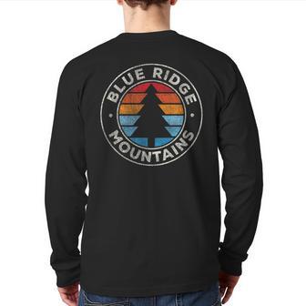 Blue Ridge Mountains Vintage Graphic Retro 70S Back Print Long Sleeve T-shirt - Monsterry