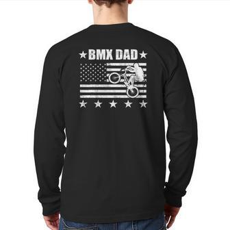Bmx Dad American Flag Vintage Back Print Long Sleeve T-shirt | Mazezy