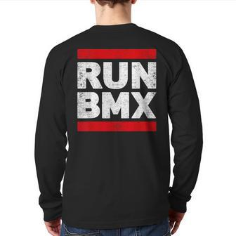 Bmx Vintage Bike Bicycle Racing Run Bmx Back Print Long Sleeve T-shirt - Monsterry