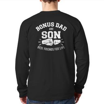 Bonus Dad And Son Best Friends For Life Back Print Long Sleeve T-shirt | Mazezy