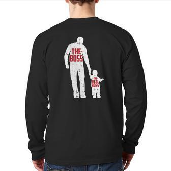 The Boss The Real Boss Father's Day Dad Son Daughter Matching Back Print Long Sleeve T-shirt | Mazezy