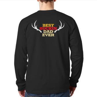 Bow Hunting Accessory Vintage Best Buckin Dad Archery Back Print Long Sleeve T-shirt | Mazezy