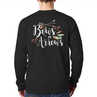 Bows Or Arrows Gender Reveal Party Back Print Long Sleeve T-shirt - Monsterry CA