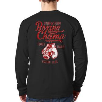 Boxing Champ Boxer King Of The Ring Fighter Back Print Long Sleeve T-shirt - Monsterry