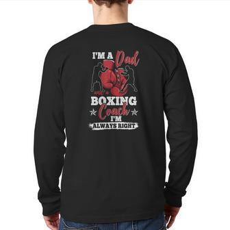 Boxing Club Vintage Boxer Dad Father's Day Back Print Long Sleeve T-shirt | Mazezy