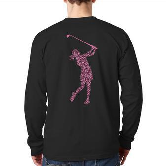 Breast Cancer Awareness Pink Ribbon & Survivor Golf Swing Back Print Long Sleeve T-shirt - Monsterry UK
