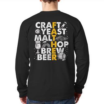 Brew Dad Beer Brewer Brewing Father Back Print Long Sleeve T-shirt | Mazezy