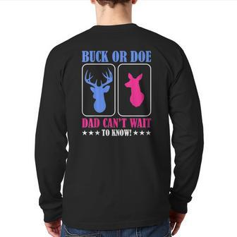 Buck Or Doe Gender Reveal Party Back Print Long Sleeve T-shirt | Mazezy