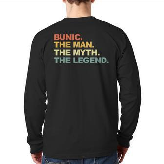 Bunic The Man The Myth The Romanian Legend Grandpa Back Print Long Sleeve T-shirt | Mazezy DE