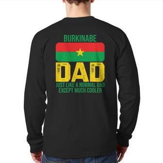 Burkinabe Dad Burkina Faso Flag For Father's Day Back Print Long Sleeve T-shirt | Mazezy
