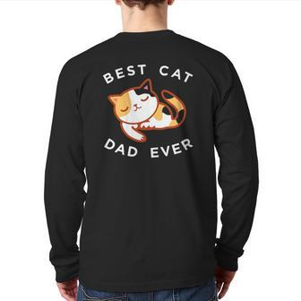 Calico Cat Dad Best Kitty Father Ever Tee Back Print Long Sleeve T-shirt | Mazezy AU