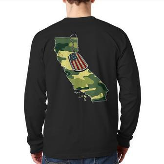 California Camouflage Veteran Pride Back Print Long Sleeve T-shirt | Mazezy CA