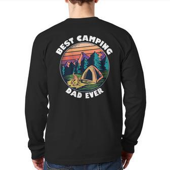 Camping Dad Best Dad Camper Father Camping Back Print Long Sleeve T-shirt | Mazezy