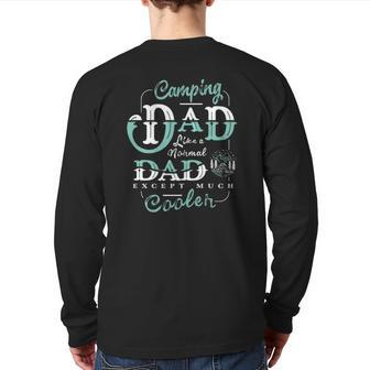 Camping Dad For Daddy Father's Day Camper Men Back Print Long Sleeve T-shirt | Mazezy