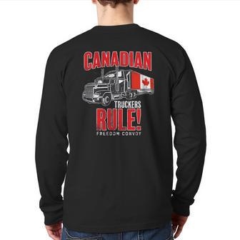 Canadian Truckers Rule Freedom Convoy 2022 Ver2 Back Print Long Sleeve T-shirt | Mazezy