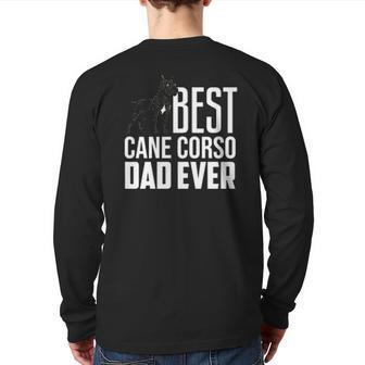 Cane Corso Dad Dog Italian Mastiff Puppy Back Print Long Sleeve T-shirt | Mazezy