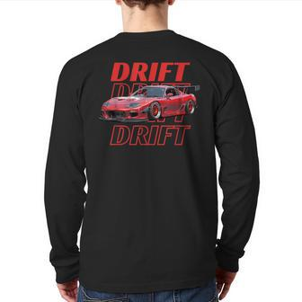 Car Street Drift Rx7 Jdm Streetwear Car Lover Present Back Print Long Sleeve T-shirt - Monsterry DE