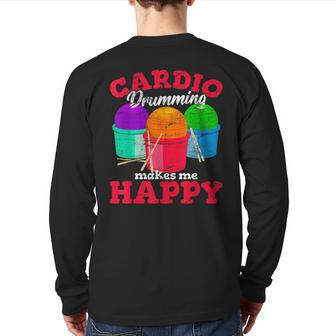 Cardio Drumming Squad Workout Gym Fitness Class Exercise Back Print Long Sleeve T-shirt | Mazezy CA