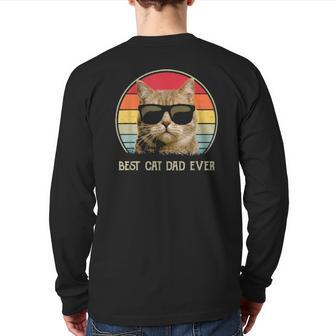 Cat Dad 2022 Vintage Best Cat Dad Ever Back Print Long Sleeve T-shirt | Mazezy