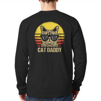 Cat Daddy Father's Day Cat Dad Back Print Long Sleeve T-shirt | Mazezy