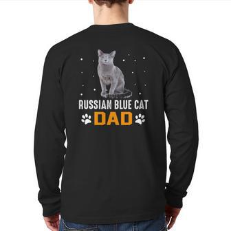 Cat Russian Blue Cat Dad Russian Blue Cat Back Print Long Sleeve T-shirt | Mazezy AU