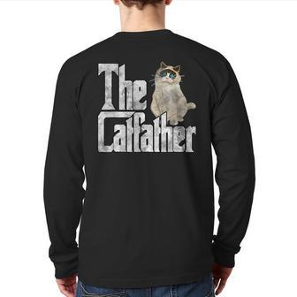 The Catfather Cat Father Father Father Cat Back Print Long Sleeve T-shirt | Mazezy