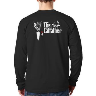 The Catfather Father Of Cats Cat Dad Back Print Long Sleeve T-shirt | Mazezy