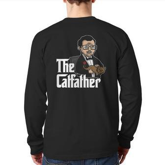 The Catfather Cat Dad Father Of Cats Back Print Long Sleeve T-shirt | Mazezy CA