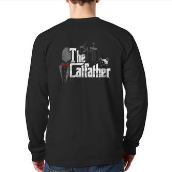 The Catfather Cat Dad Father Of Cats Back Print Long Sleeve T-shirt | Mazezy