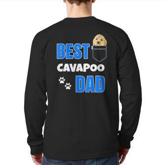 Cavapoo In Pocket Puppy Dog Cute Best Poodle Dad Back Print Long Sleeve T-shirt | Mazezy