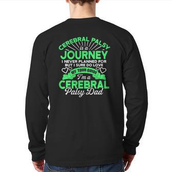 Cerebral Palsy Dad Cp Awareness Father's Day Back Print Long Sleeve T-shirt | Mazezy
