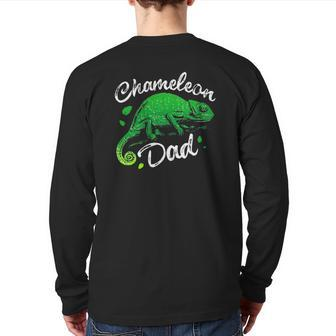 Chameleon Dad Father's Day Back Print Long Sleeve T-shirt | Mazezy