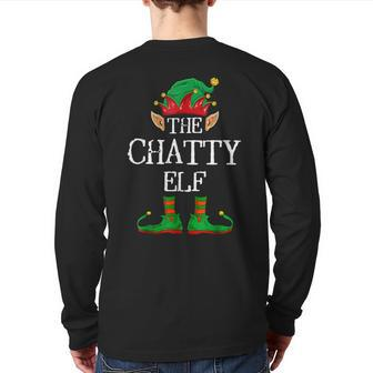 Chatty Elf Family Matching Christmas Pajama Pj Back Print Long Sleeve T-shirt - Monsterry