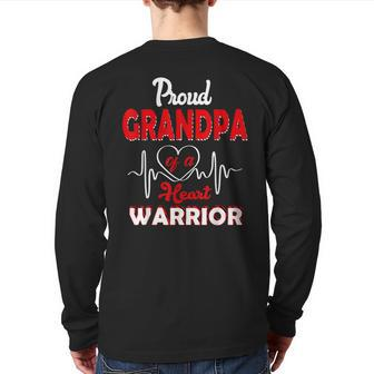 Chd Awareness Proud Grandpa Of A Heart Warrior Back Print Long Sleeve T-shirt | Mazezy