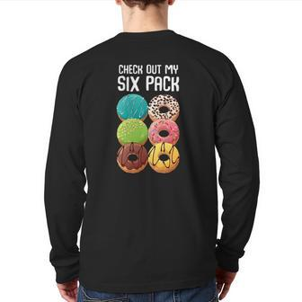 Check Out My Six Pack Donut Gym Back Print Long Sleeve T-shirt | Mazezy