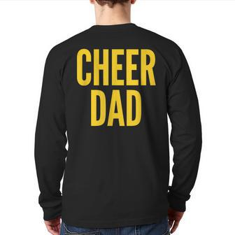 Cheer Dad Cheerleading Matching Parents Yellow Back Print Long Sleeve T-shirt | Mazezy