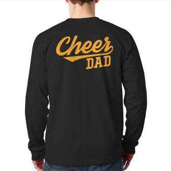 Cheer Dad Father Cheerleading Cheering Father's Day Back Print Long Sleeve T-shirt | Mazezy