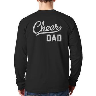 Cheer Dad Proud Cheerleading Dad Back Print Long Sleeve T-shirt | Mazezy