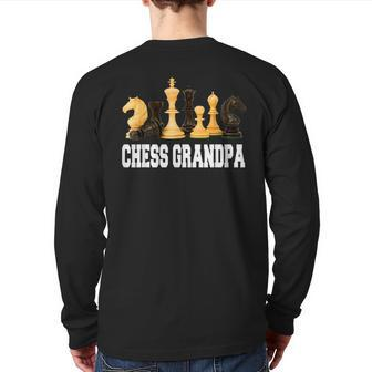 Chess Grandpa Chess Player Matching Father Day Family Back Print Long Sleeve T-shirt | Mazezy