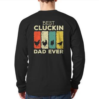 Chicken Best Cluckin Dad Ever Back Print Long Sleeve T-shirt | Mazezy