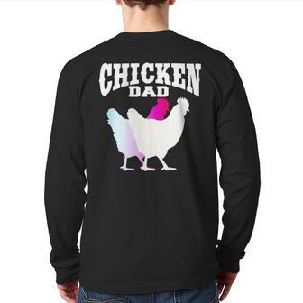 Chicken Dad V2 Back Print Long Sleeve T-shirt | Mazezy
