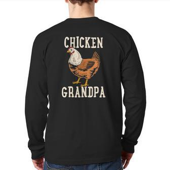 Chicken Grandfather Chicken Grandpa Family Back Print Long Sleeve T-shirt | Mazezy