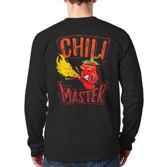 Chili Master Food Contest Cook Off Red Pepper Back Print Long Sleeve T-shirt - Monsterry DE