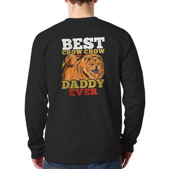 Chow Chow Daddy Dog Dad Retro Back Print Long Sleeve T-shirt | Mazezy